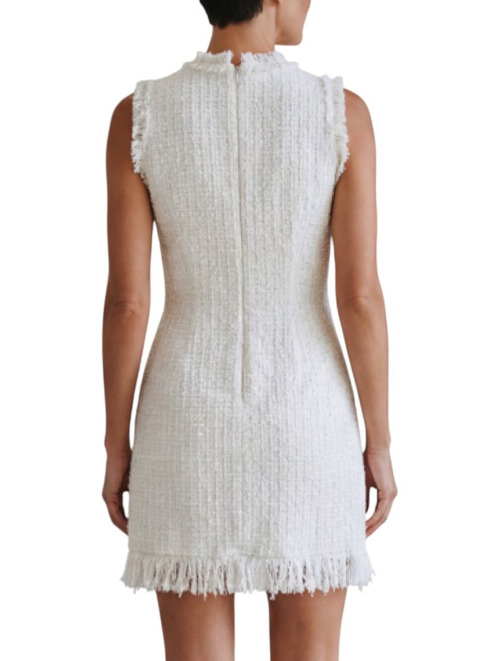 PRADA VINTAGE EMBROIDERED TWEED MINI DRESS SIZE 38 - Picture 6 of 16